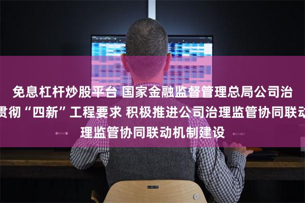 免息杠杆炒股平台 国家金融监督管理总局公司治理司深入贯彻“四新”工程要求 积极推进公司治理监管协同联动机制建设